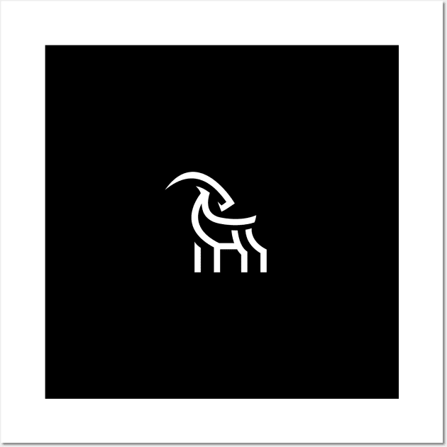 simple mountain goat icon Wall Art by Aksa Inov